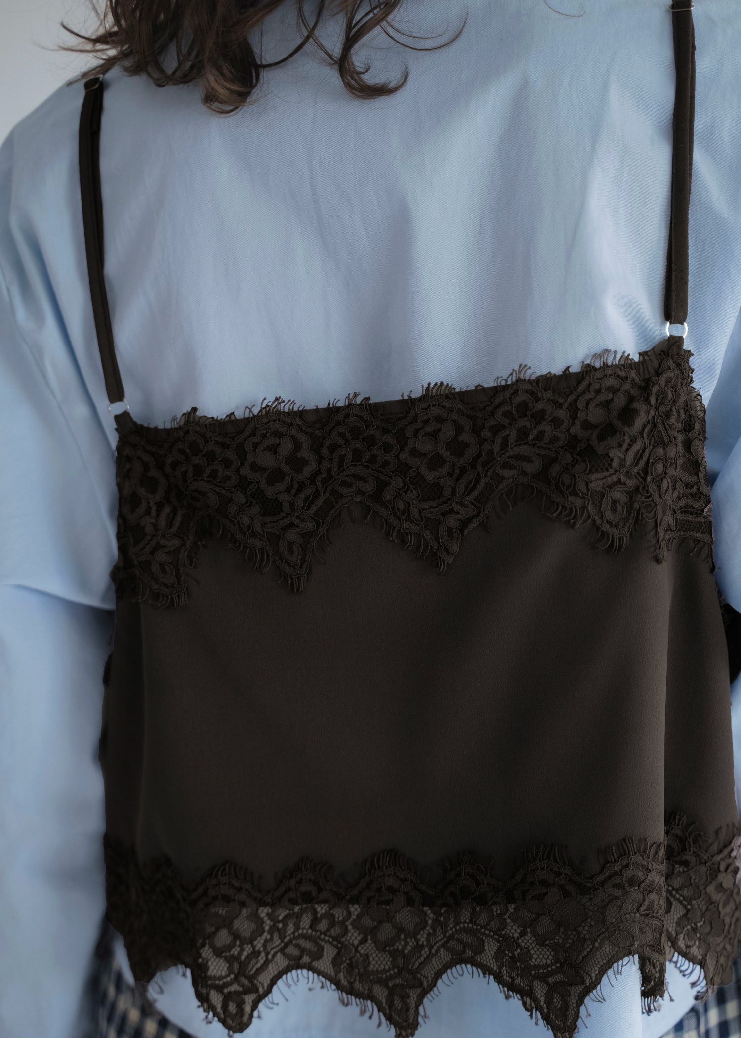 lace cropped bustier cami