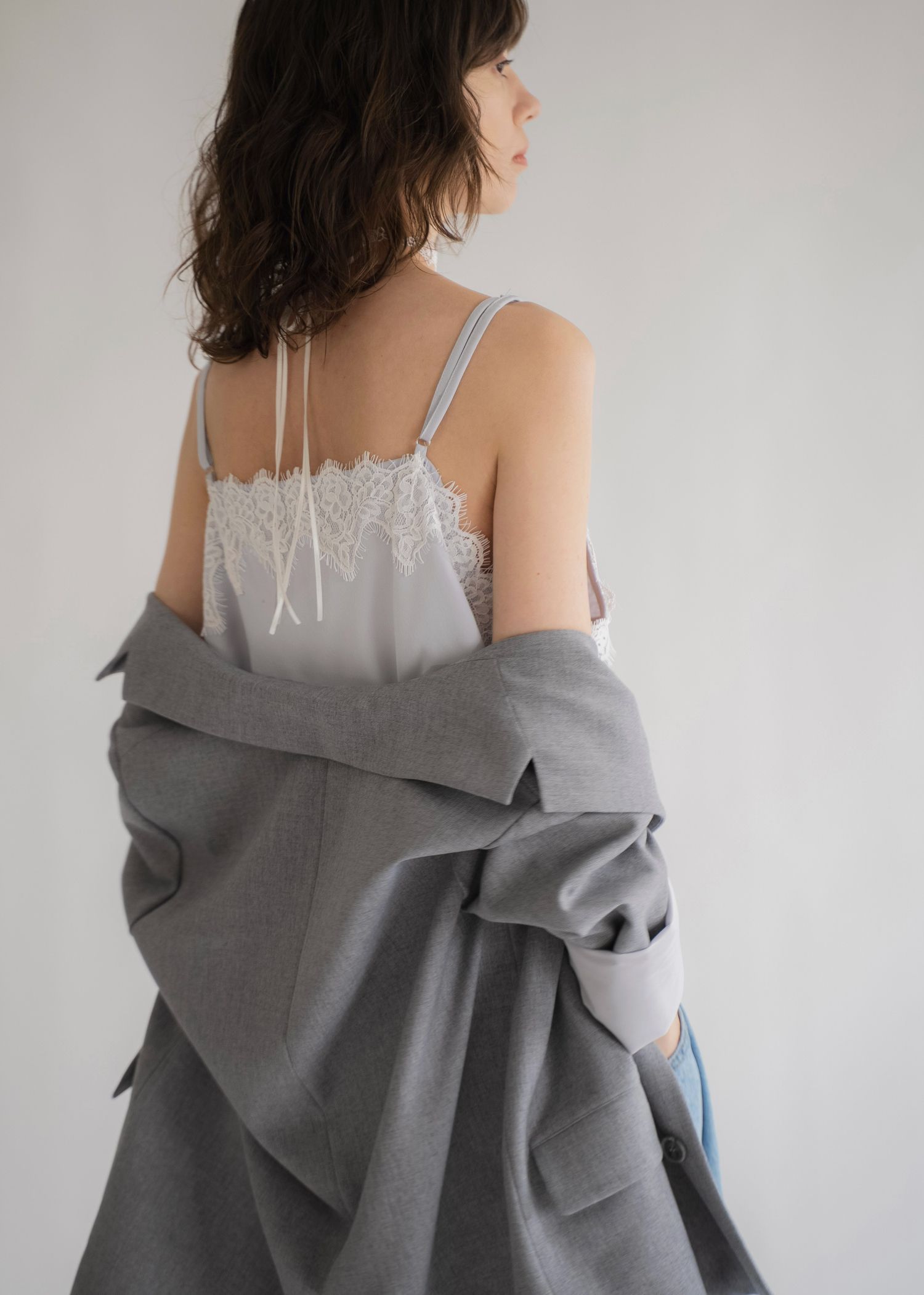 lace cropped bustier cami