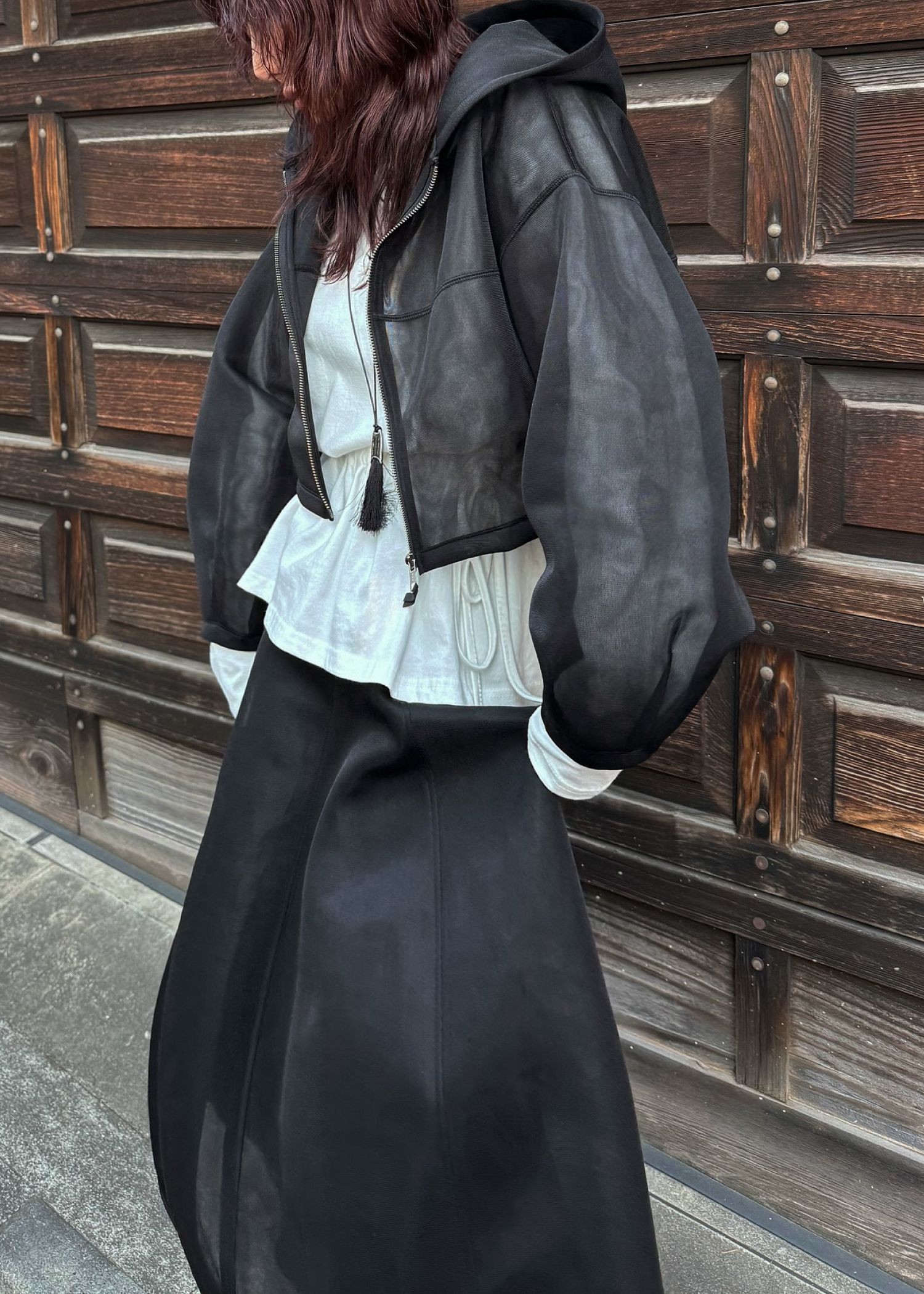 drawstring over size cut and sew tops